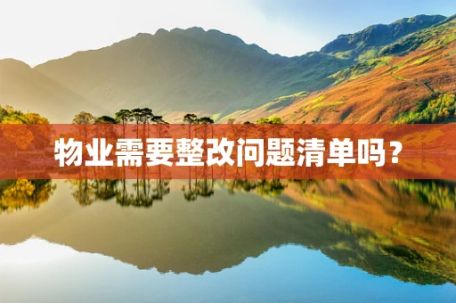 物业需要整改问题清单吗？