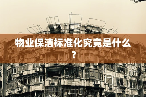 物业保洁标准化究竟是什么？
