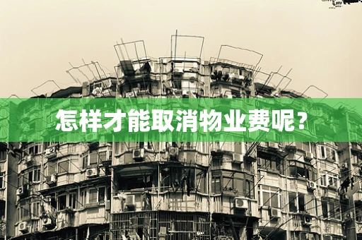 怎样才能取消物业费呢？