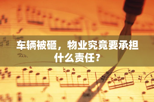车辆被砸，物业究竟要承担什么责任？