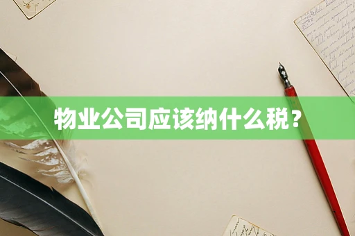 物业公司应该纳什么税？