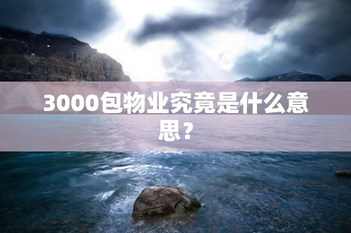 3000包物业究竟是什么意思？