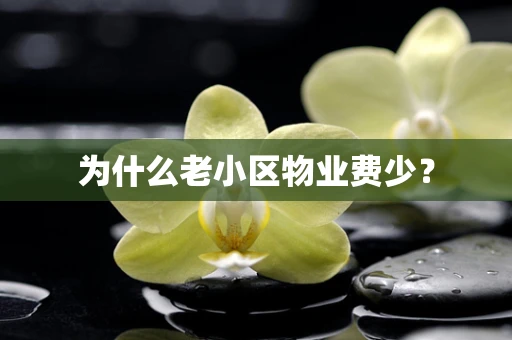 为什么老小区物业费少？
