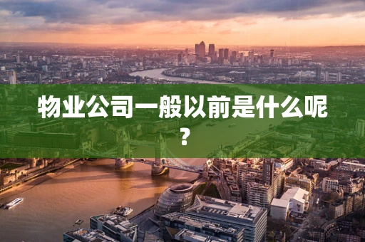 物业公司一般以前是什么呢？