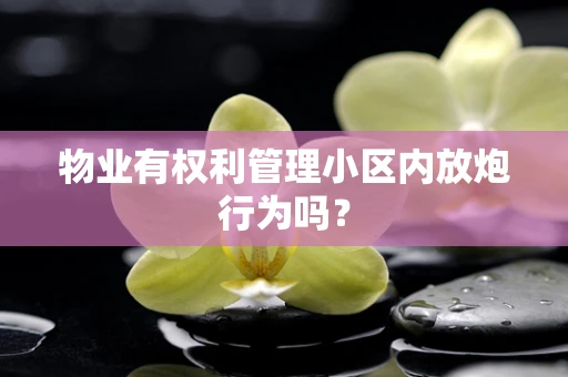 物业有权利管理小区内放炮行为吗？