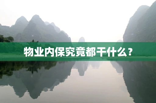 物业内保究竟都干什么？